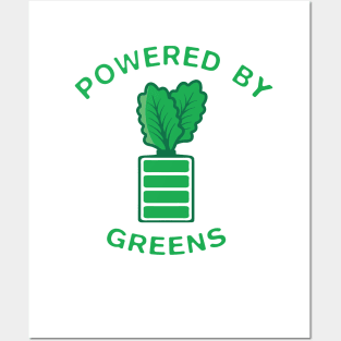 Vegan T-Shirt / Powered By Plants / Funny Vegan T-Shirt / Powered By Greens / Vegan Power Posters and Art